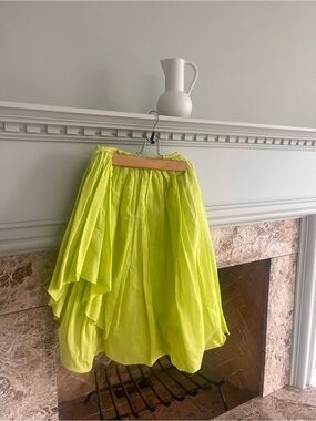 MOLLY GODDARD Lime Asymmetrical High-Low Full Skirt